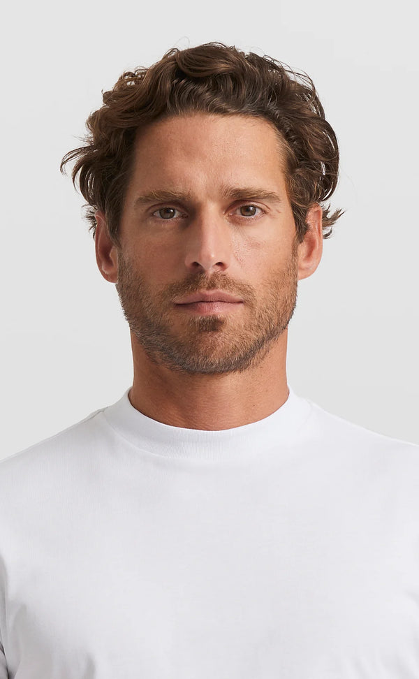 White Hi-neck Cotton T-Shirt (Son of a Tailor) - Camisa BUND