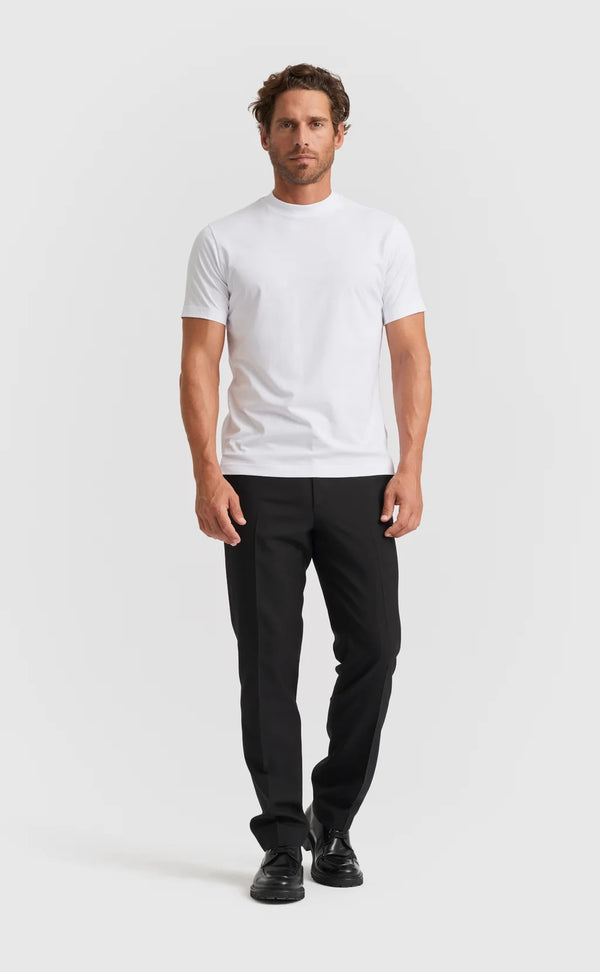 White Hi-neck Cotton T-Shirt (Son of a Tailor) - Camisa BUND