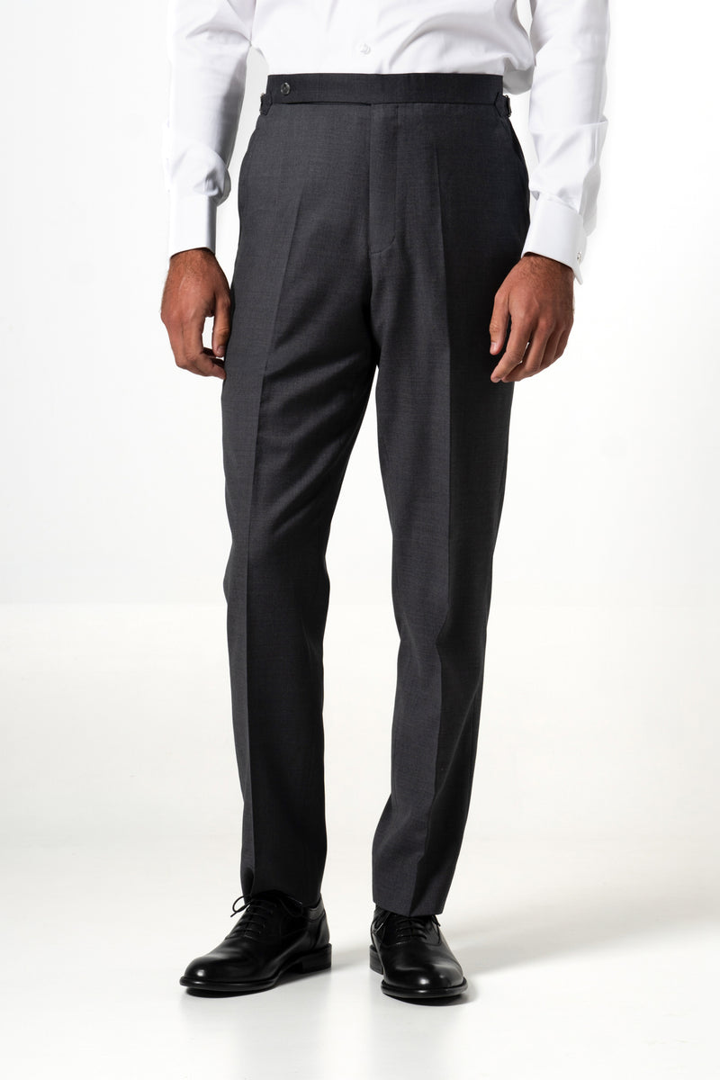 Plain Wool Stone Grey Tailoring Pants