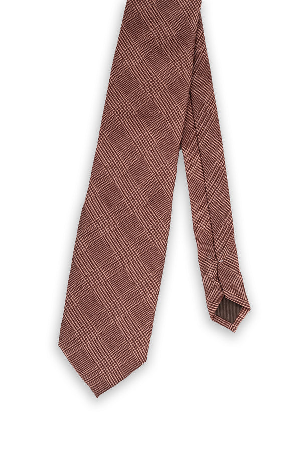 Corbata Príncipe de Gales Marrón de seda - BUND