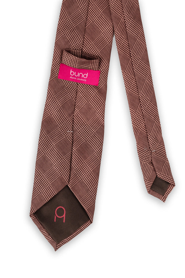 Corbata Príncipe de Gales Marrón de seda - BUND