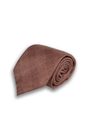 Corbata Príncipe de Gales Marrón de seda - BUND